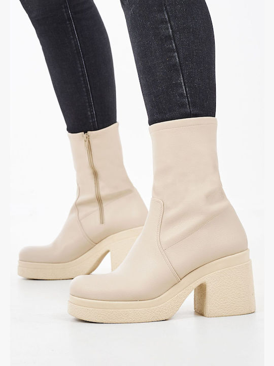 Women's Boots 620 Beige ECOleather Mortoglou