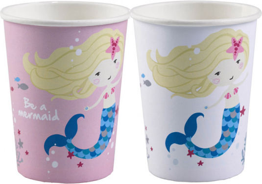Little Mermaid Glass for Party 8pcs (Μiscellaneous Designs/Colors)