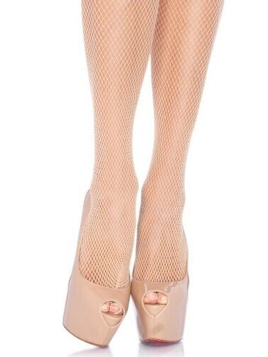 Leg Avenue 9001A Nylon Fishnet Pantyhose Sexy Tights Beige