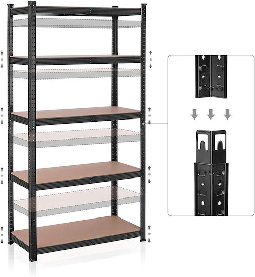 Songmics Raft Dexion 100x50x200cm cu 5 Rafturi Rezistență Totală 600kg
