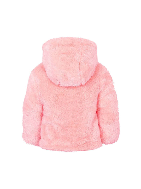 Losan Kids Fur Coat Short with Hood Pink