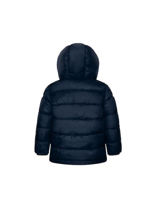 Minoti Kids Quilted Jacket short Hooded Navy Blue