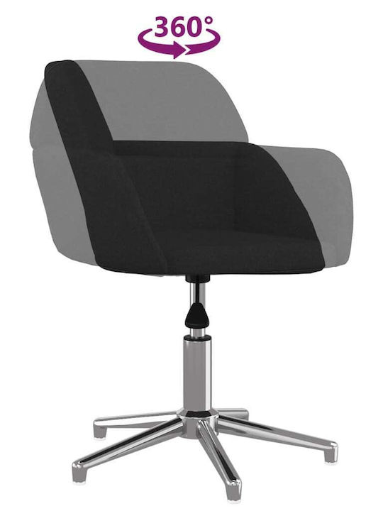 Rotativă Scaun Vizitator cu Brațe Negru 53.5x57x70cm 1buc
