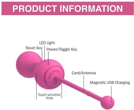 Magic Motion Smart Kegel Master Balls Ασύρματες Κολπικές Μπάλες με Δόνηση Ροζ