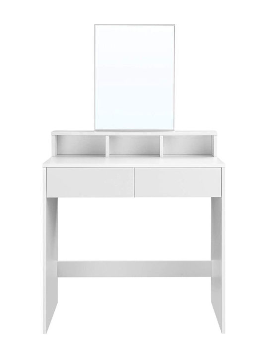 Wooden Makeup Dressing Table White with Mirror 80x40x140cm