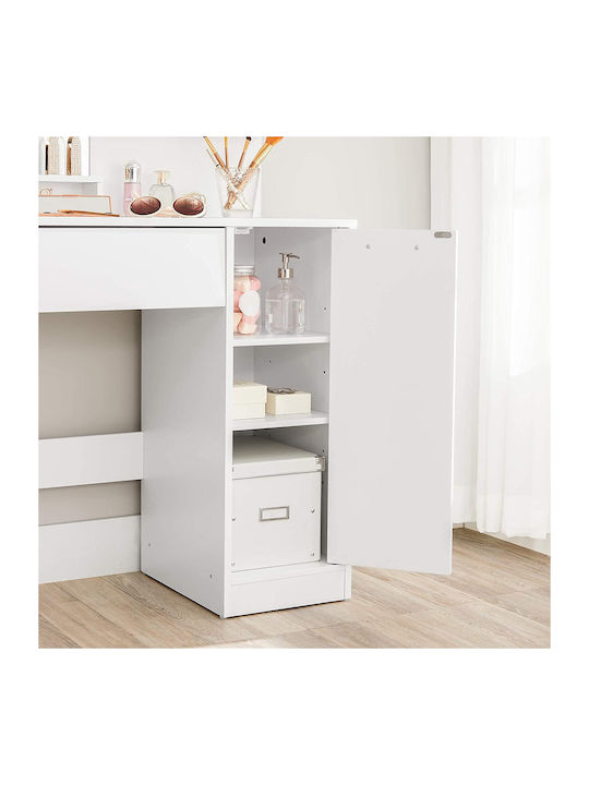 Wooden Makeup Dressing Table White with Mirror 80x40x132cm