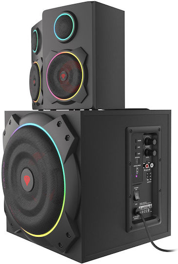 Genesis Helium 800BT Ηχεία Υπολογιστή 2.1 με RGB Φωτισμό και Bluetooth Ισχύος 60W σε Μαύρο Χρώμα