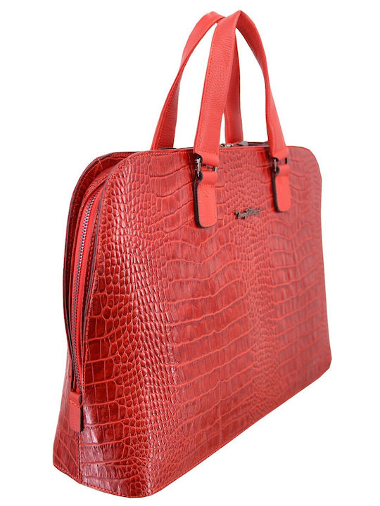 Leather 100 WOMEN'S LEATHER BAG CODE: 44S-BAG-0485-958 (RED)