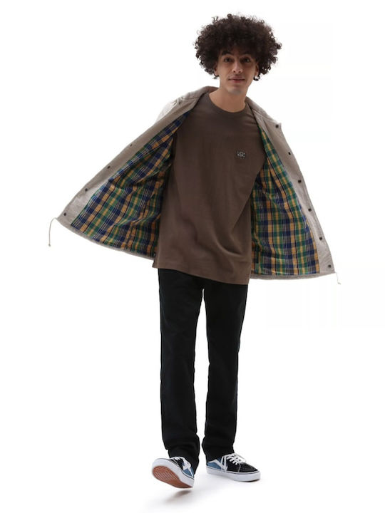 Anaheim Дълъг Ръкав Рипсено Кадифе Overshirt Каре Сив