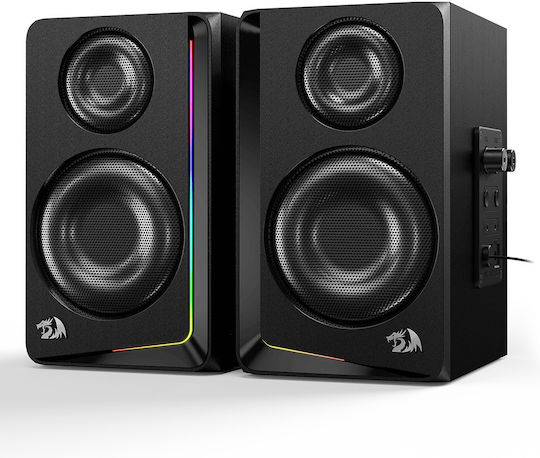 Redragon GS812 Andante Ασύρματα Ηχεία Υπολογιστή 2.0 με RGB Φωτισμό και Bluetooth Ισχύος 10W σε Μαύρο Χρώμα