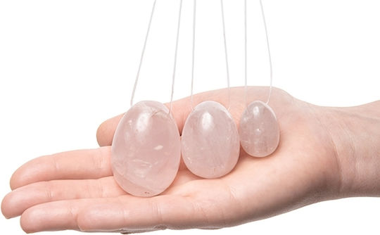 La Gemmes Yoni Rose Quartz Egg Set Bile vaginale Transparente