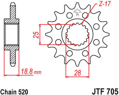 JT Sprockets Vorderes Ritzel 16 Zähne