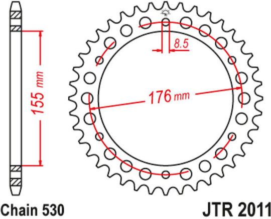 JT Sprockets Rear Sprocket 1999-2004 43 Teeth for Triumph Speed Triple