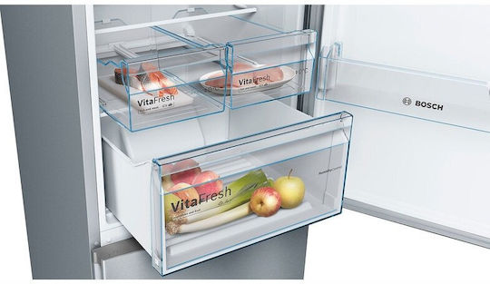 Bosch Ψυγειοκαταψύκτης 363lt NoFrost Υ203xΠ60xΒ66.5εκ. Inox KGN39VIDT