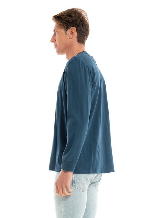 Superdry Code Applique Men's Long Sleeve Blouse Blue