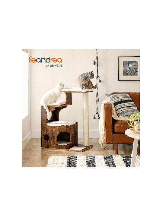 Feandrea Scratching Post Cat Trees Brown 4 levels 66x42x88cm