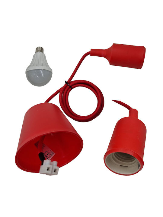 Pendant Light Suspension for Socket E27 Red