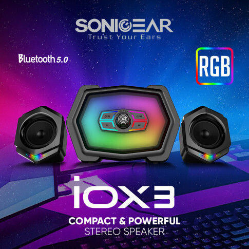 Sonic Gear IOX 3 2.1 Speakers with RGB and Bluetooth 12W Black