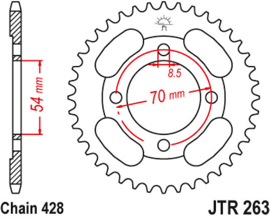 JT Sprockets Заден зъбен колело 36 Зъби за Daytona Спринтьор 125 Honda Astrea JT