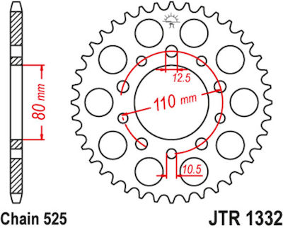 JT Sprockets Pinion spate 45 Dinți pentru Honda CB 400 - CB 400