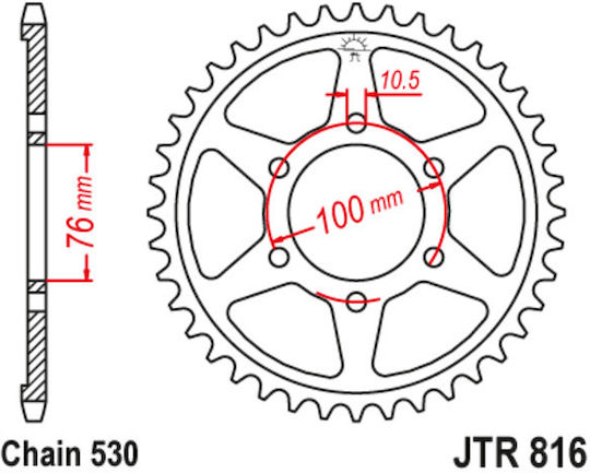 JT Sprockets Заден зъбен колело 42 Зъби за Suzuki GSF 1200 Бандит
