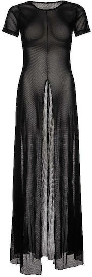 Leg Avenue High Slit Gown with String - Black