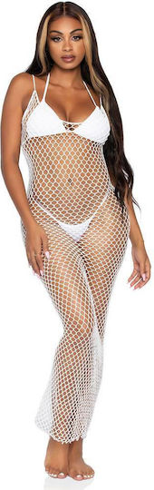 Leg Avenue 86963 Woven Twist Net Maxi Dress Sexy Φόρεμα White