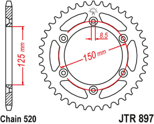 JT Sprockets Заден зъбен колело 40 Зъби за KTM 640 LC4 / 690 Дюк