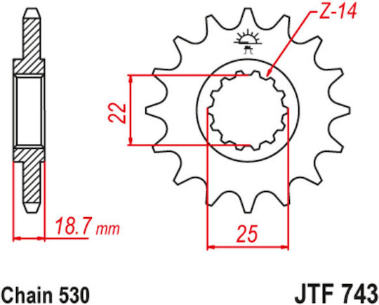 JT Sprockets Vorderes Ritzel 15 Zähne für Ducati Multistrada