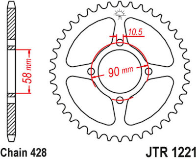 JT Sprockets Rear Sprocket 44 Teeth for Honda CBR 125