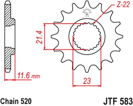 JT Sprockets Front Sprocket 14 Teeth for Yamaha TT