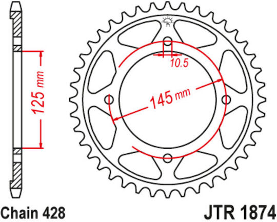 JT Sprockets Γρανάζι Πίσω 59 Δοντιών για Yamaha Dragstar