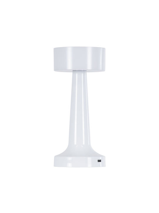 GloboStar Nanna Plastic Table Lamp LED with White Shade and Base