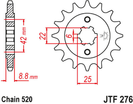 JT Sprockets Pinion față 15 Dinți pentru Honda CB 400 - CB 400