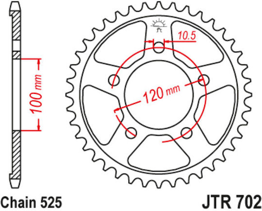 JT Sprockets Γρανάζι Πίσω 40 Δοντιών για Aprilia Tuono