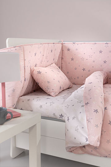 Guy Laroche Orin Set Baby Bettlaken Für Krippe Baumwolle Rosa 115x170cm 3Stück