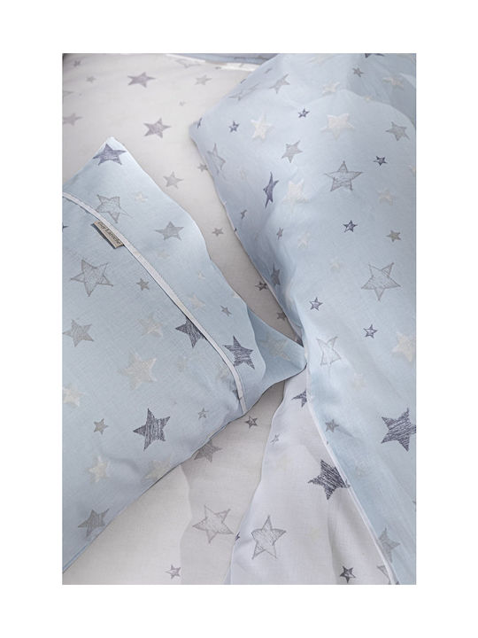 Guy Laroche Orin Baby Sheets Set Crib Cotton Light Blue 115x170cm 3pcs