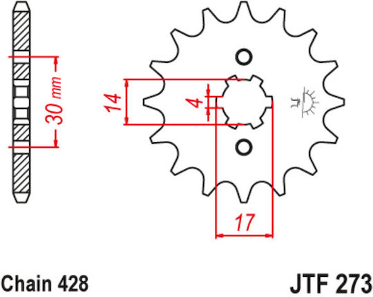 JT Sprockets Pinion față 14 Dinți pentru Honda Astrea Supra 100