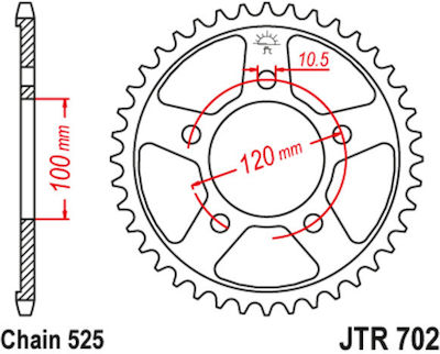 JT Sprockets Rear Sprocket 44 Teeth Aprilia Shiver 750 07'-13'