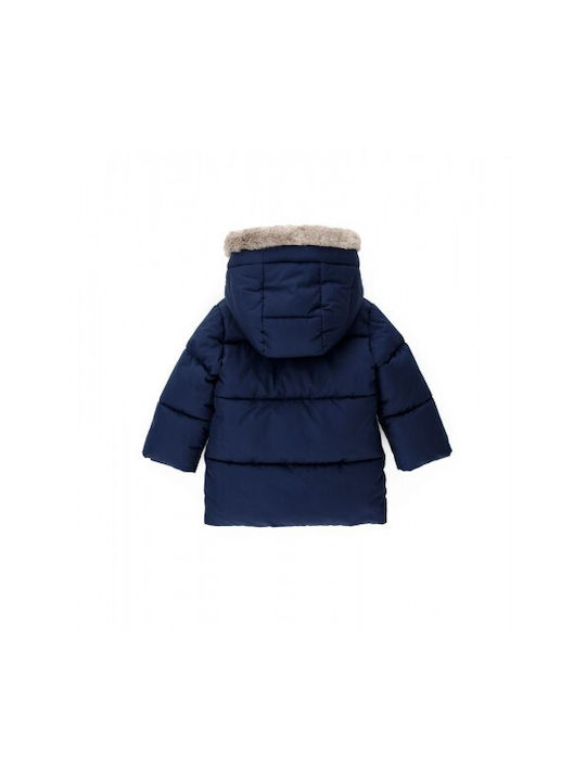 Original Marines Kinderjacke Lang mit Futter & Kapuze Marineblau