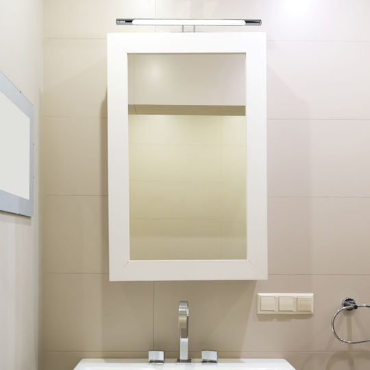 V-TAC Modern Leuchte Wand mit Integrierter LED und Warmweißes Licht Silber 50x18.5x5.5cm