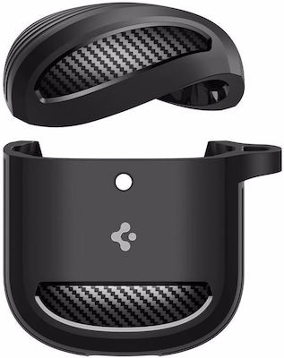 Spigen Rugged Armor Silicone Case with Keychain Black for Google Pixel Buds Pro