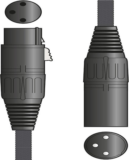Citronic XLR Cable Male to Female Black 6m