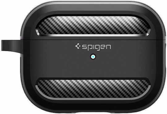 Spigen Rugged Armor Silicone Case with Keychain Black for Apple AirPods Pro