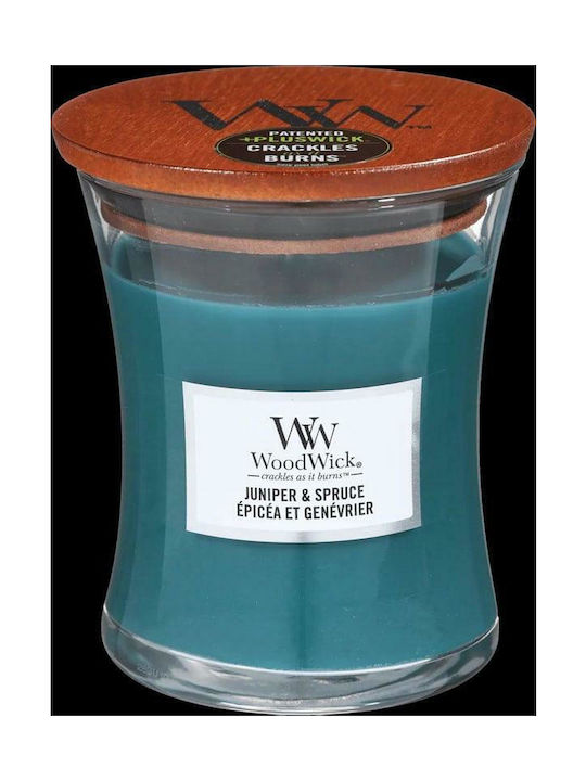 WoodWick Scented Candle Jar with Scent Juniper & Spruce Green 275gr 1pcs