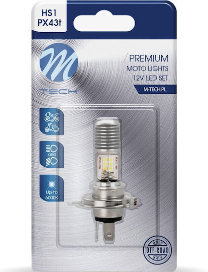 M-Tech Lamps Car HS1 LED 6000K Cold White 12V 12W 1pcs