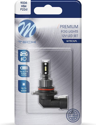 M-Tech Lămpi Autoturismului HB4-9006 LED 6000K Alb rece 12V 6W 1buc