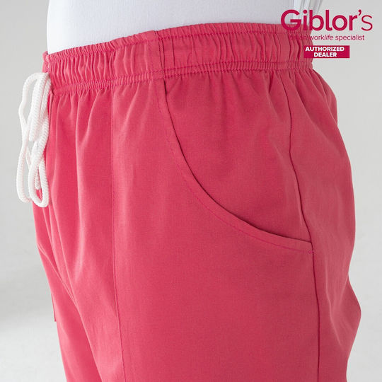 Giblor's Pitagora Unisex Fuchsia Cotton Medical Pants