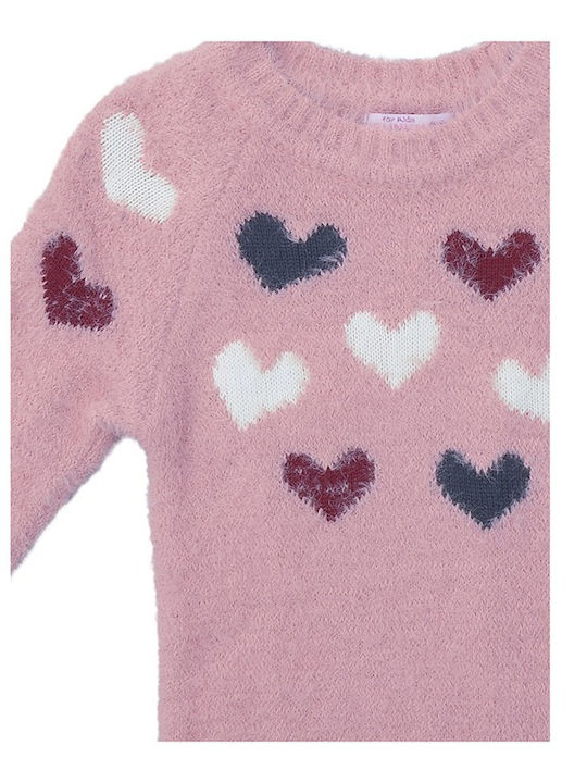 Funky Παιδικό Χειμερινό Μπλουζοφόρεμα Μακρυμάνικο Ροζ