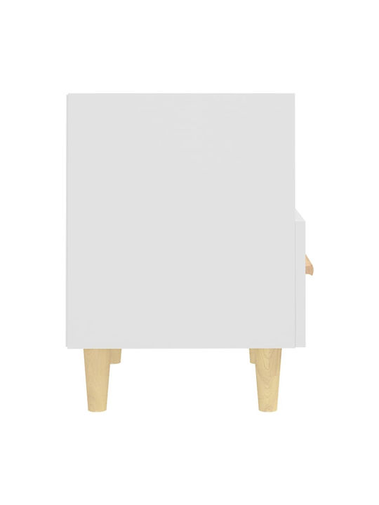 Wooden Bedside Table White 40x35x47cm